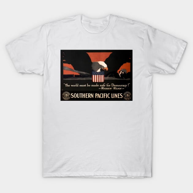 Southern Pacific Lines American War Eagle Vintage Railway T-Shirt by vintageposters